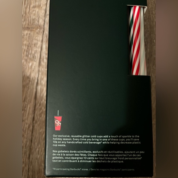 New Starbucks Holiday Glitter Reusable Cold Cups Set of 5 Cups 24 oz Christmas - Picture 4 of 9